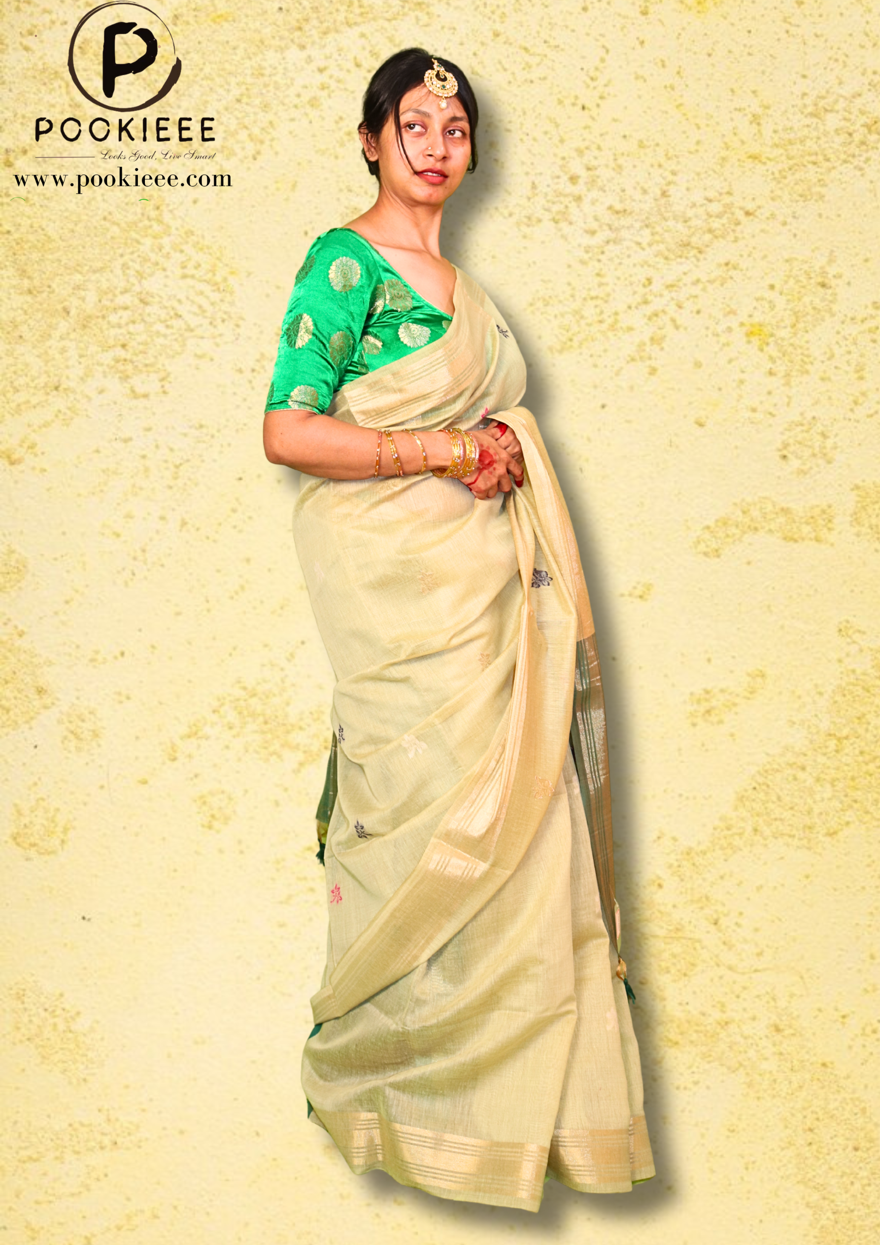 Jamdani Saree with Blouse Piece โ Handwoven Heritage Elegance